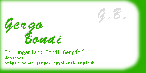 gergo bondi business card